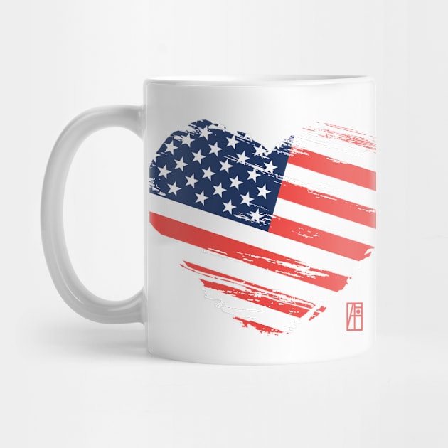 I love my country. I love the USA. I am a patriot. In my heart, there is always the flag of the USA by ArtProjectShop